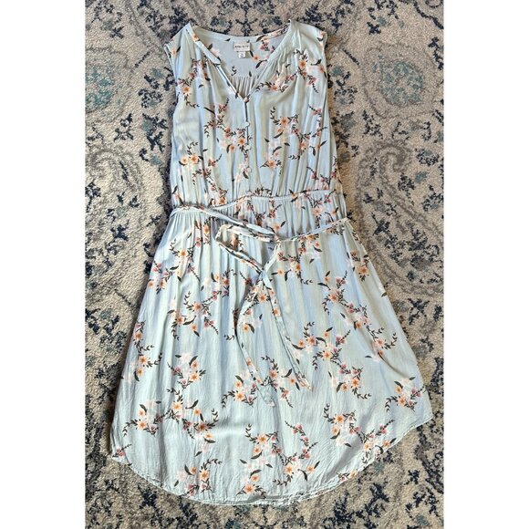 AVA & VIV floral sleeveless dress in light blue, women's plus size 3XL - Picture 6 of 13
